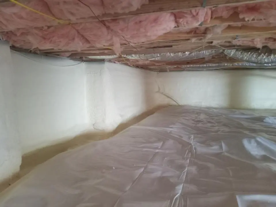 Crawl space encapsulation with closed-cell spray foam for Flat Roof Repair in Oxnard